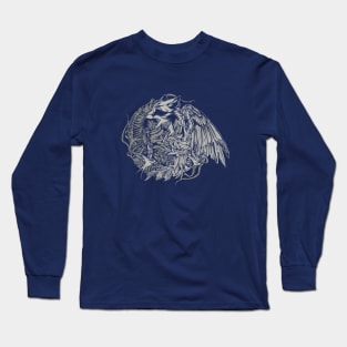 Fox Head, Broken Wings and Bird Long Sleeve T-Shirt